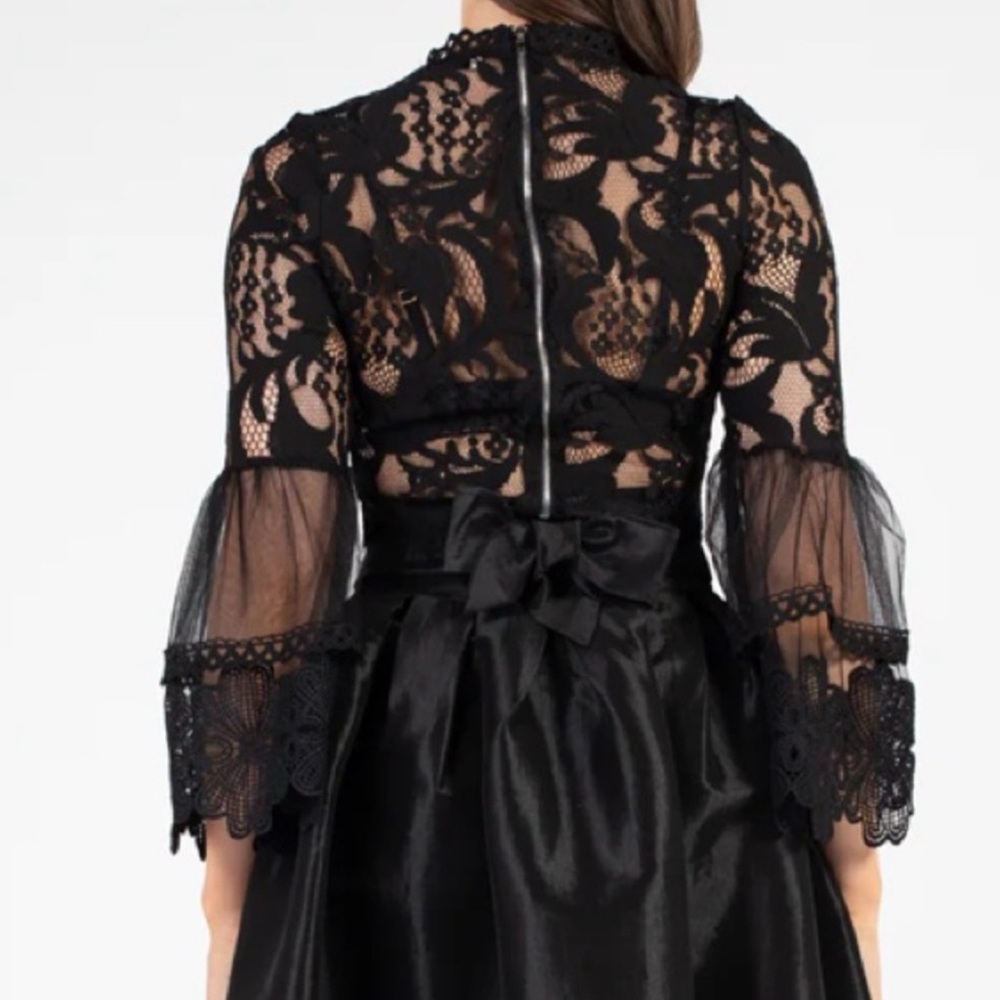 Honey Brand - Chelsea line. Addison Lace Bell Sleeve Blouse - Black